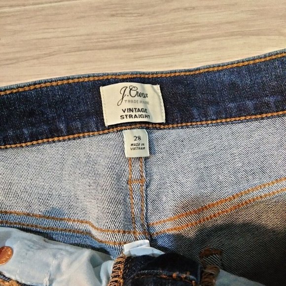 J Crew Vintage Straight Jeans Women's 28 Blue Dark Wash Denim - Picture 7 of 11